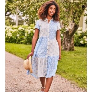 April Cornell Eloise Patchwork Button Down Midi Dress Sz Xxs